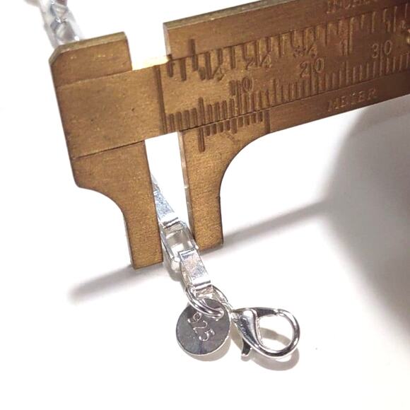 S925 Sterling Silver Bracelet Box Square Chain Christmas Birthday Gift New!! - Picture 4 of 4